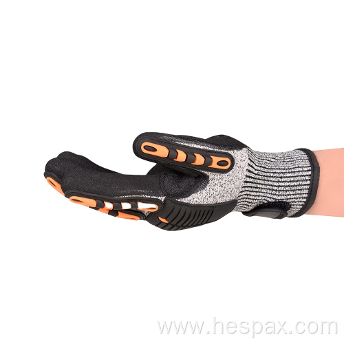 Hespax Anti-impact TPR Nitrile Palm Protect Gloves